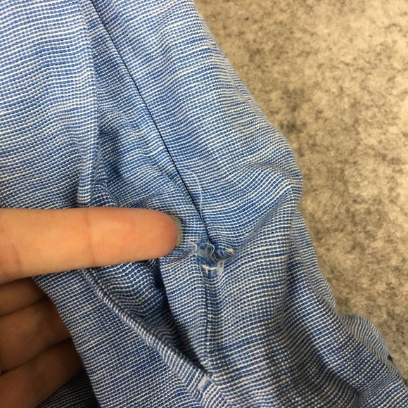 Anthropologie Odille Skirt 4 Blue Linen Blend Layered Embroidered A Line Knee - Picture 10 of 15